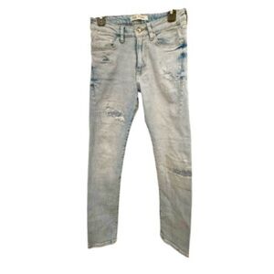 Zara Women’s  Paint Splattered Mid Rise Light Wash Skinny Jeans Size 29​